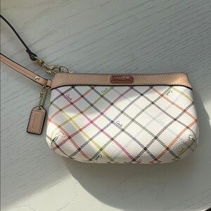 Coach Multicolor Plaid Wristlet